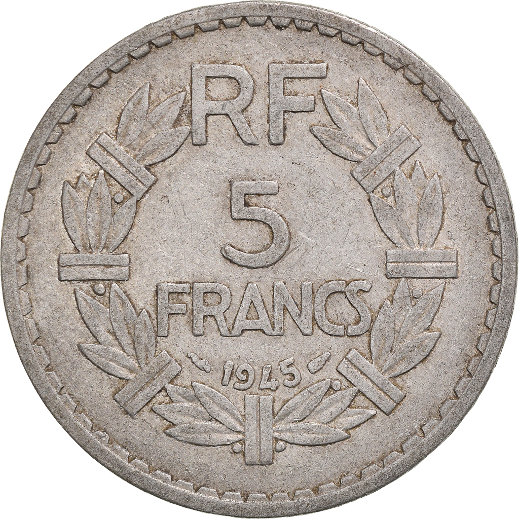 Moneda, Francia, 5 Francs, 1945