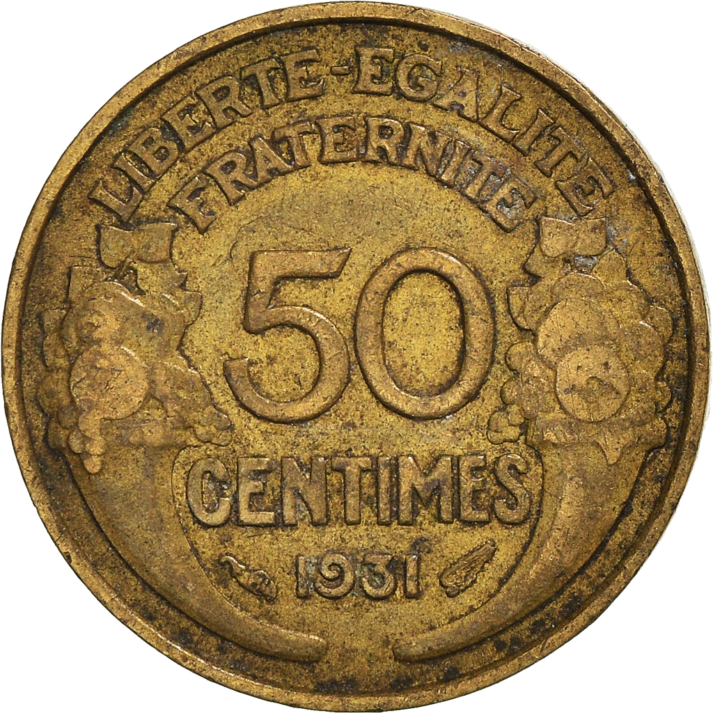 Moneda, Francia, 50 Centimes, 1931