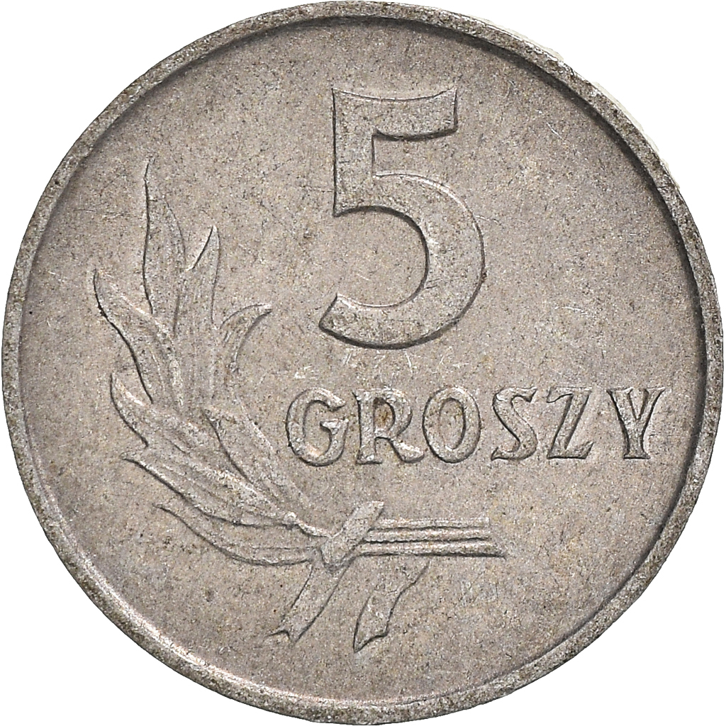Moneda, Polonia, 5 Groszy, 1962