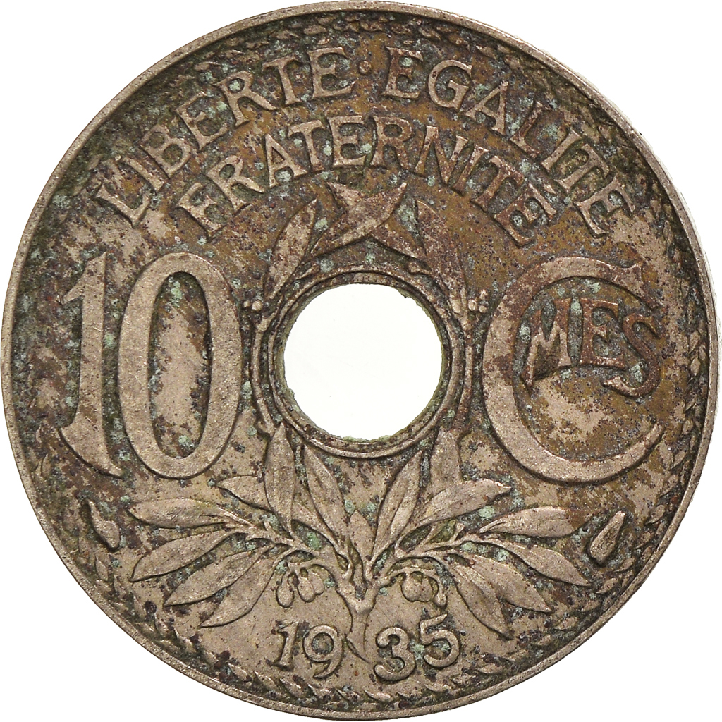 Moneda, Francia, 10 Centimes, 1935
