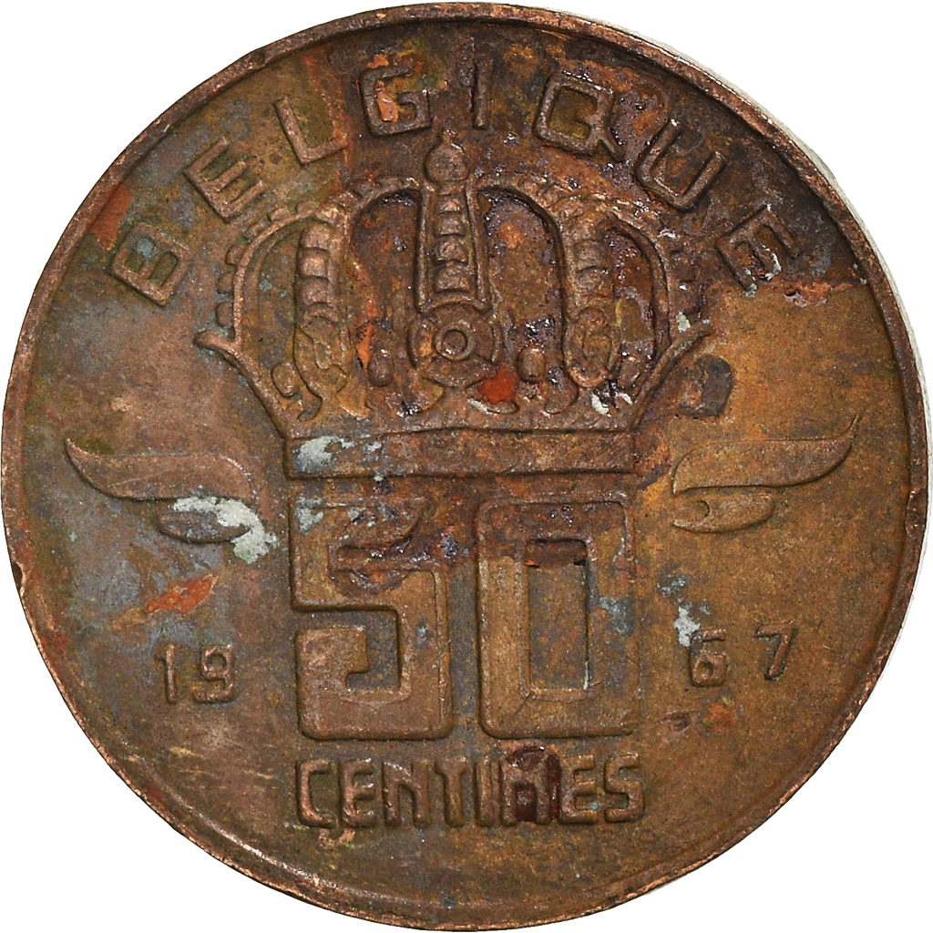 Moneda, Bélgica, 50 Centimes, 1967
