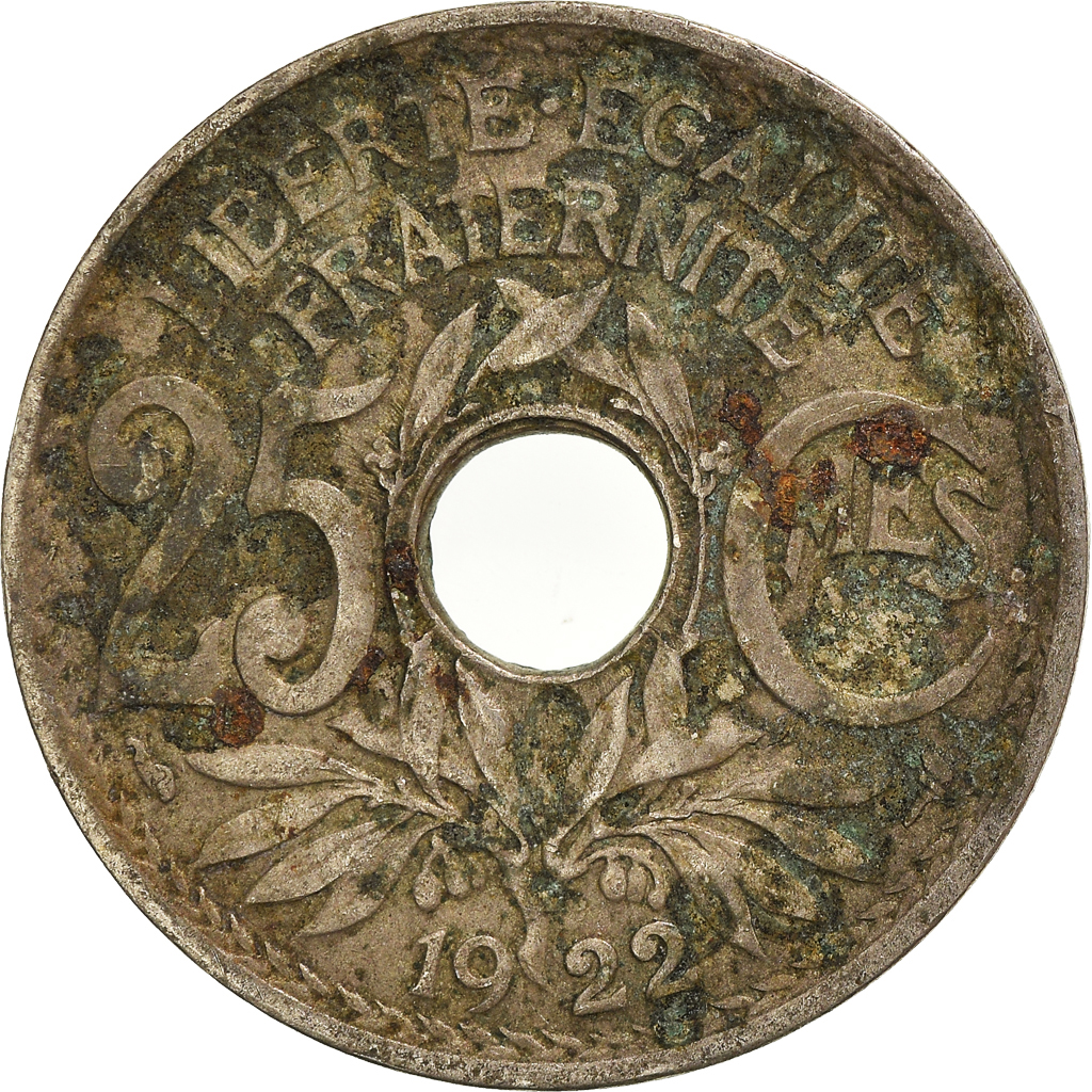 Moneda, Francia, 25 Centimes, 1922
