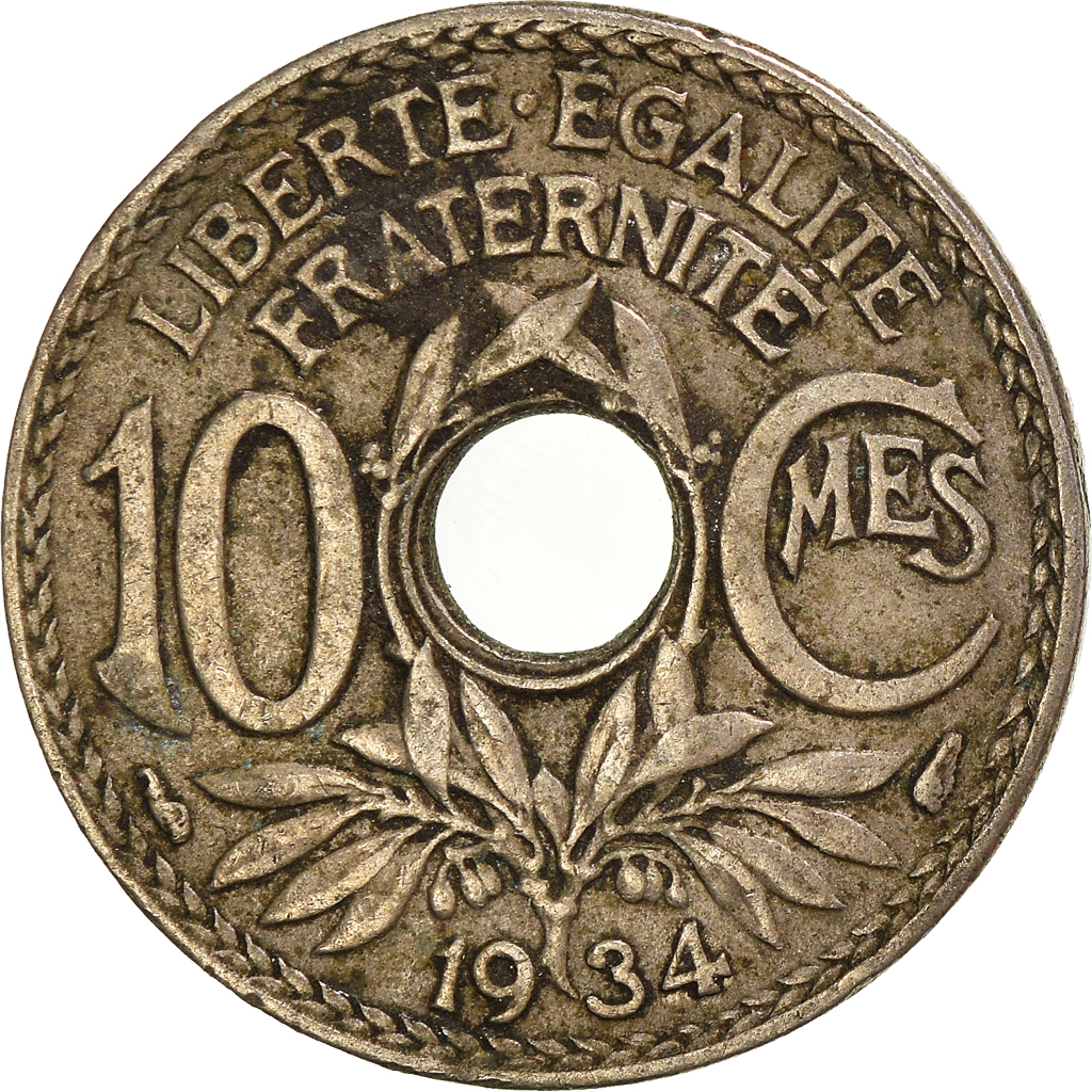 Moneda, Francia, 10 Centimes, 1934