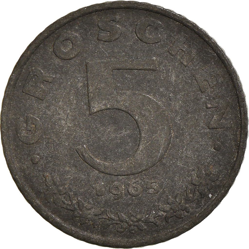 Moneda, Austria, 5 Groschen, 1965