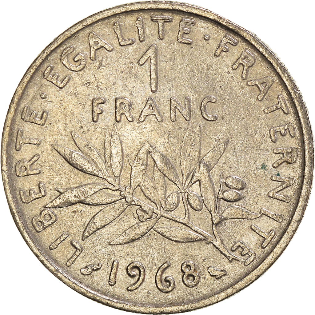 Moneda, Francia, Franc, 1968