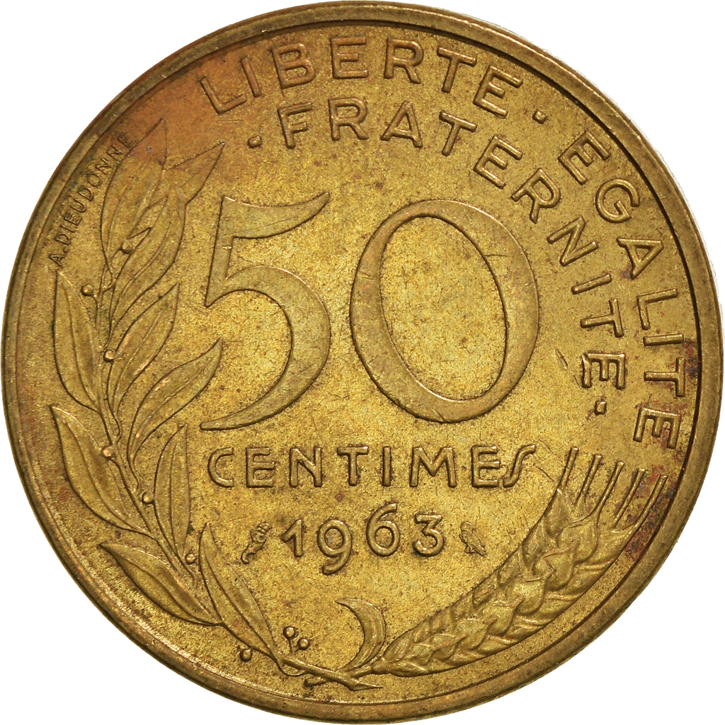Moneda, Francia, 50 Centimes, 1963