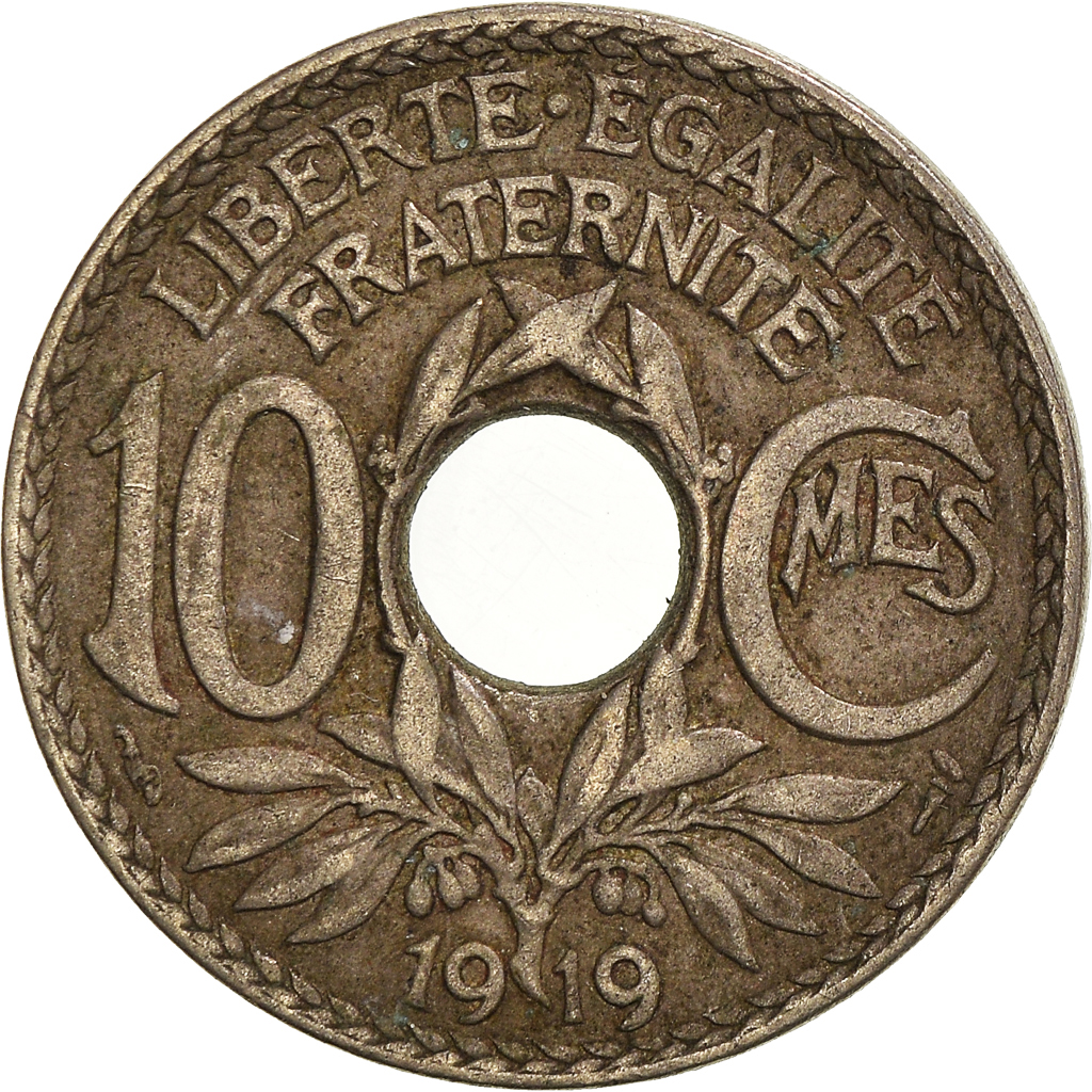 Moneda, Francia, 10 Centimes, 1919