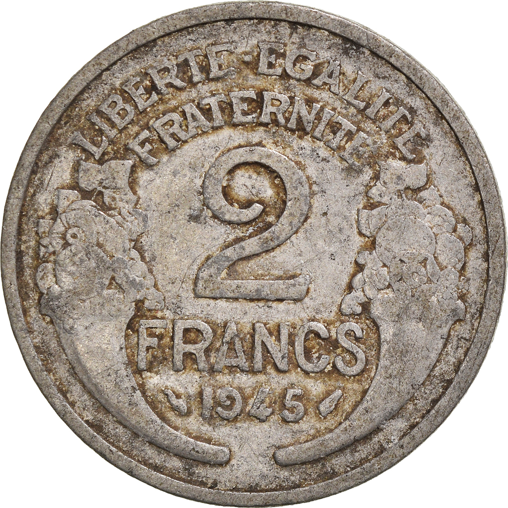 Moneda, Francia, 2 Francs, 1945