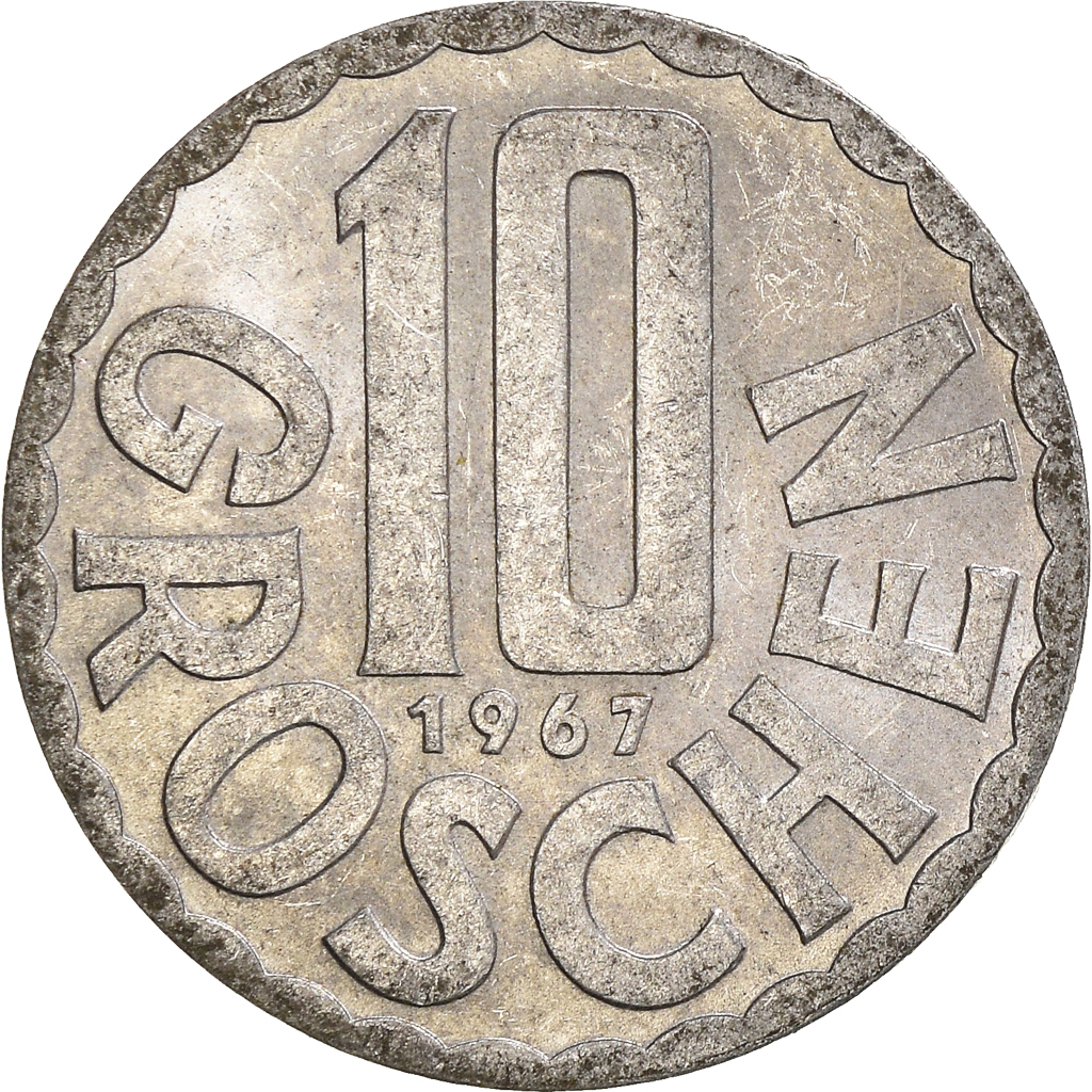 Moneda, Austria, 10 Groschen, 1967