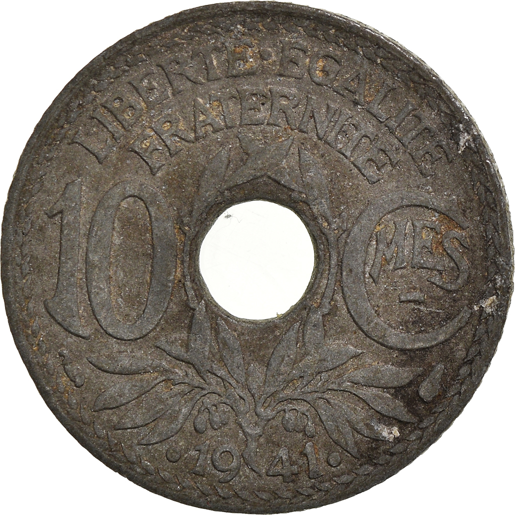Moneda, Francia, 10 Centimes, 1941