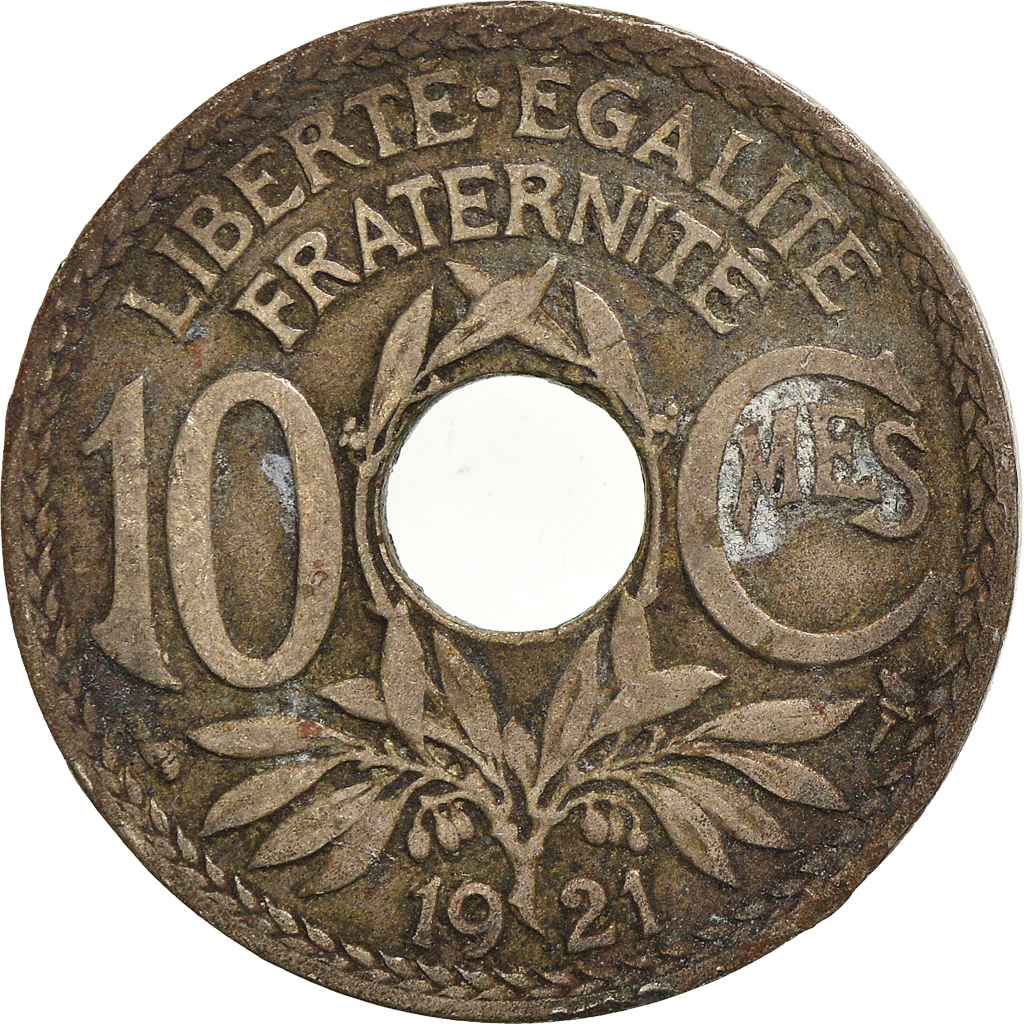 Moneda, Francia, 10 Centimes, 1921
