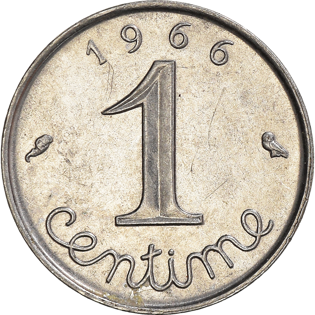 Moneda, Francia, Centime, 1966