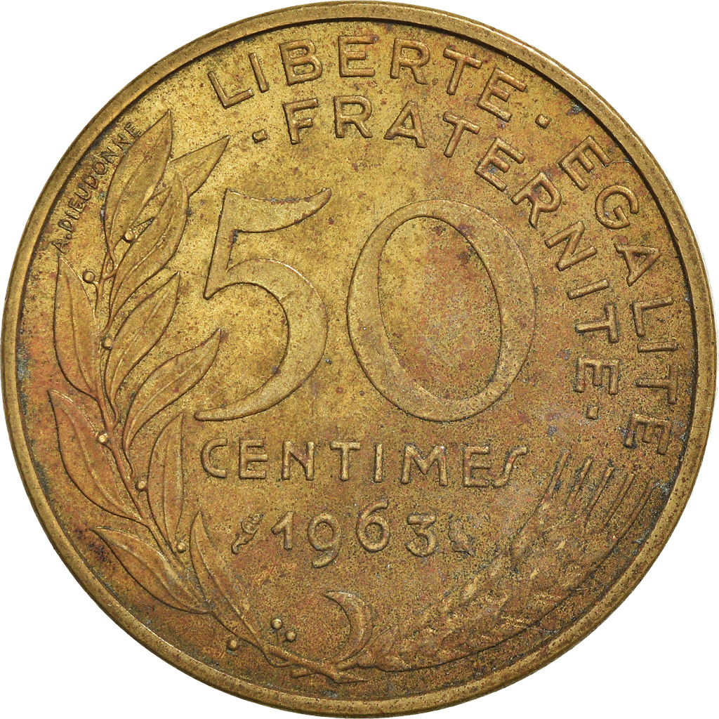 Moneda, Francia, 50 Centimes, 1963
