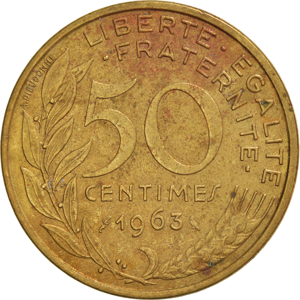 Moneda, Francia, 50 Centimes, 1963