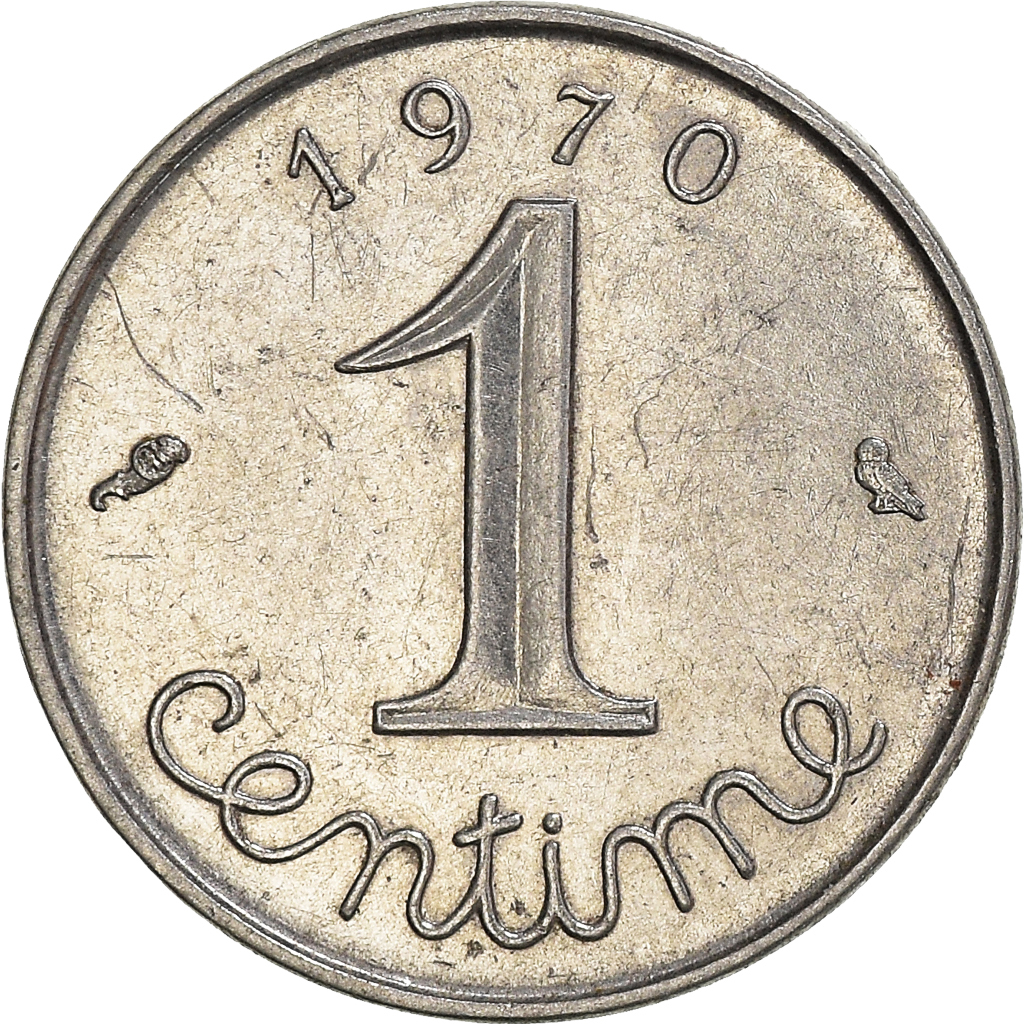 Moneda, Francia, Centime, 1970