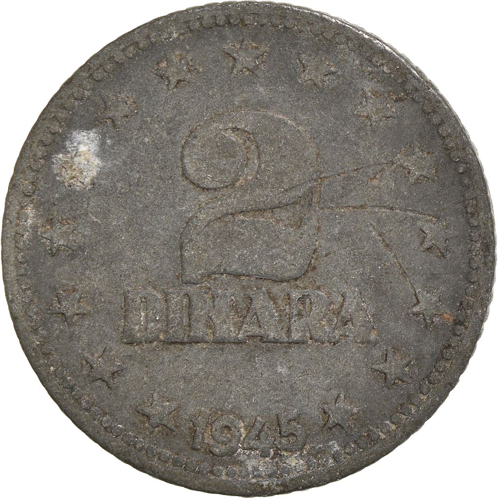 Moneda, Yugoslavia, 2 Dinara, 1945