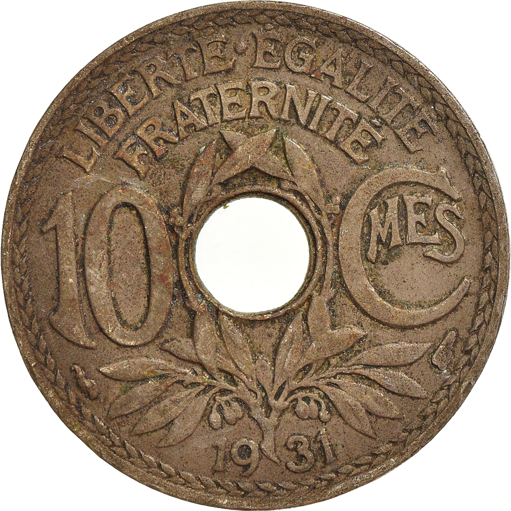 Moneda, Francia, 10 Centimes, 1931