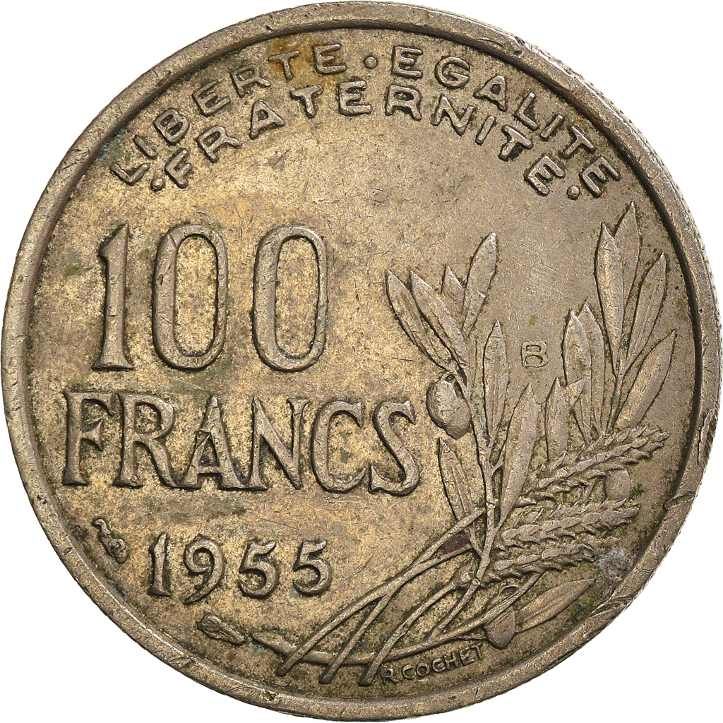 Coin, France, 100 Francs, 1955