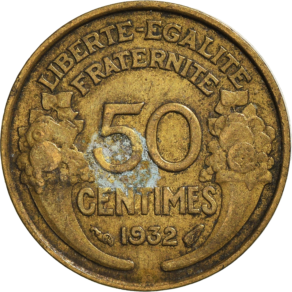 Moneda, Francia, 50 Centimes, 1932