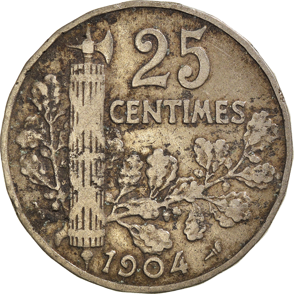 Moneda, Francia, 25 Centimes, 1904
