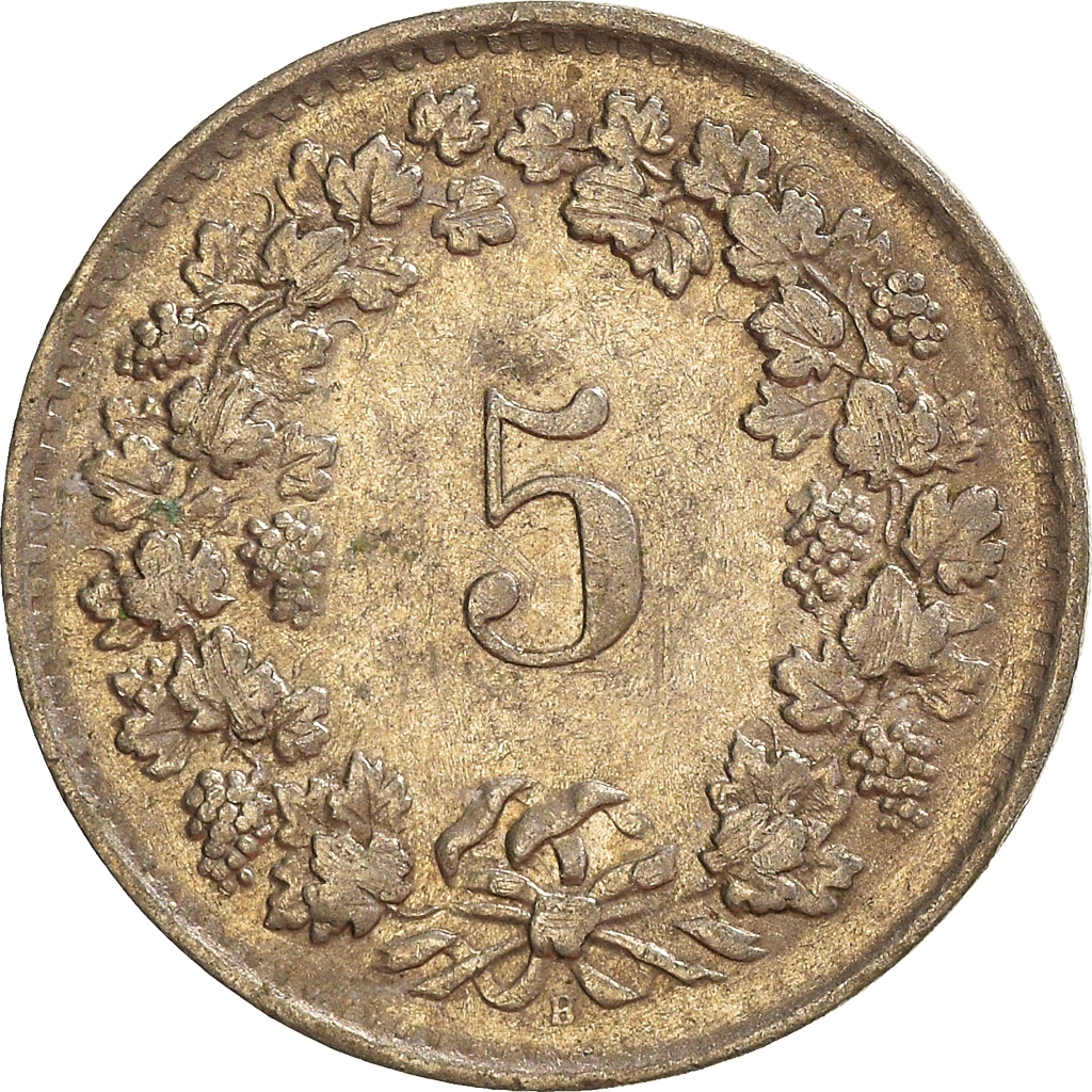 Moneda, Suiza, 5 Rappen, 1964