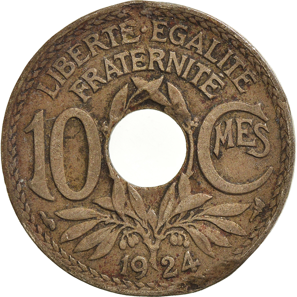 Moneda, Francia, 10 Centimes, 1924