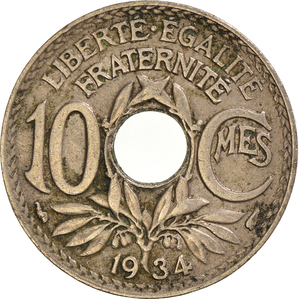 Moneda, Francia, 10 Centimes, 1934