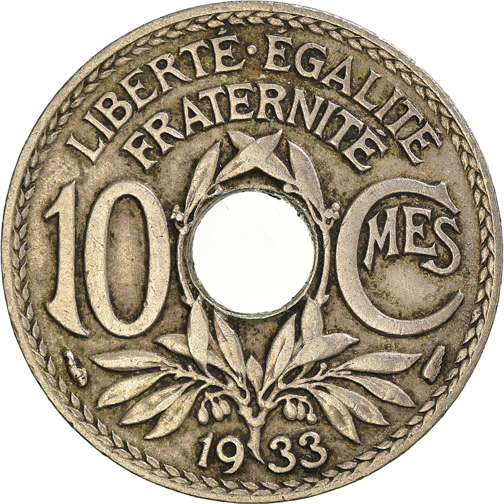 Moneda, Francia, 10 Centimes, 1933
