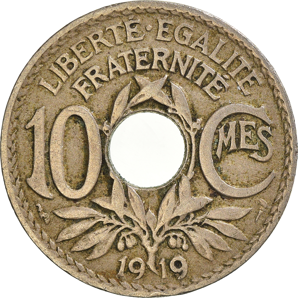 Moneda, Francia, 10 Centimes, 1919