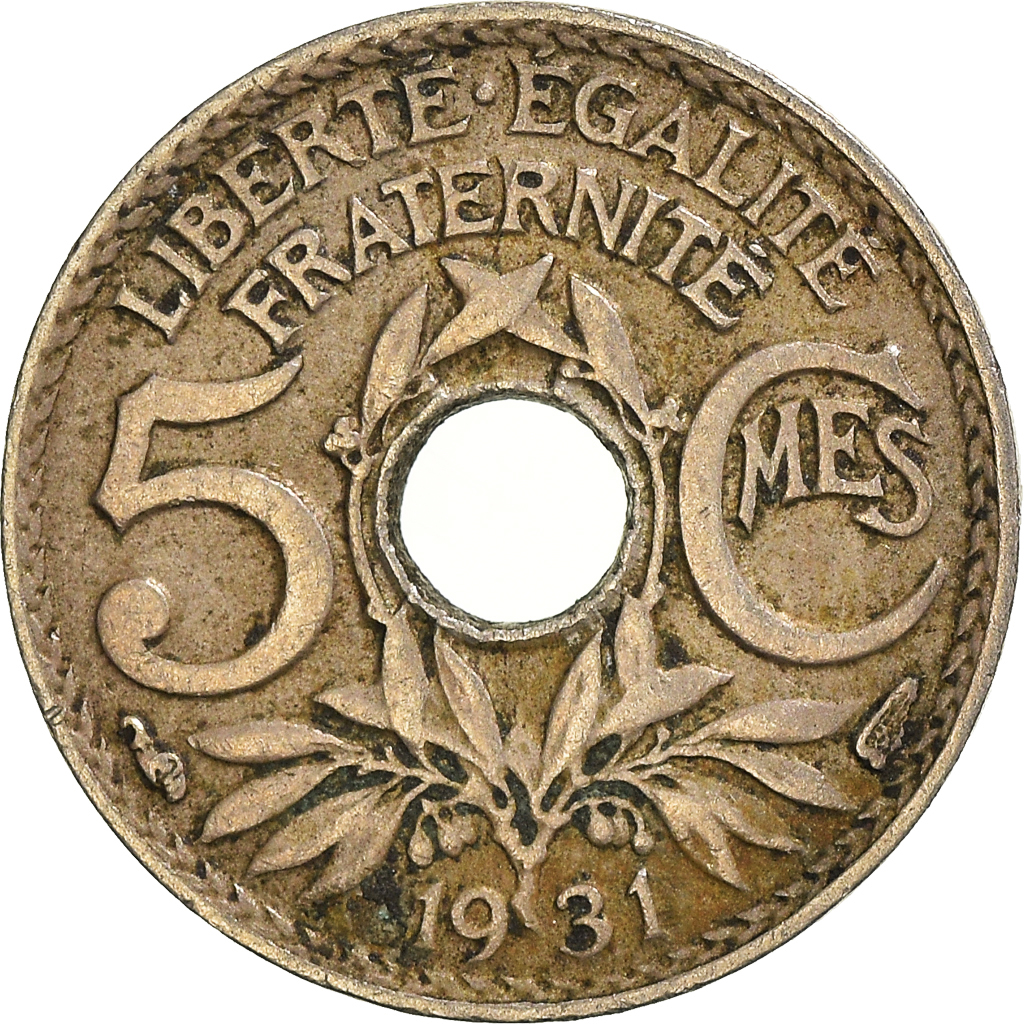 Moneda, Francia, 5 Centimes, 1931