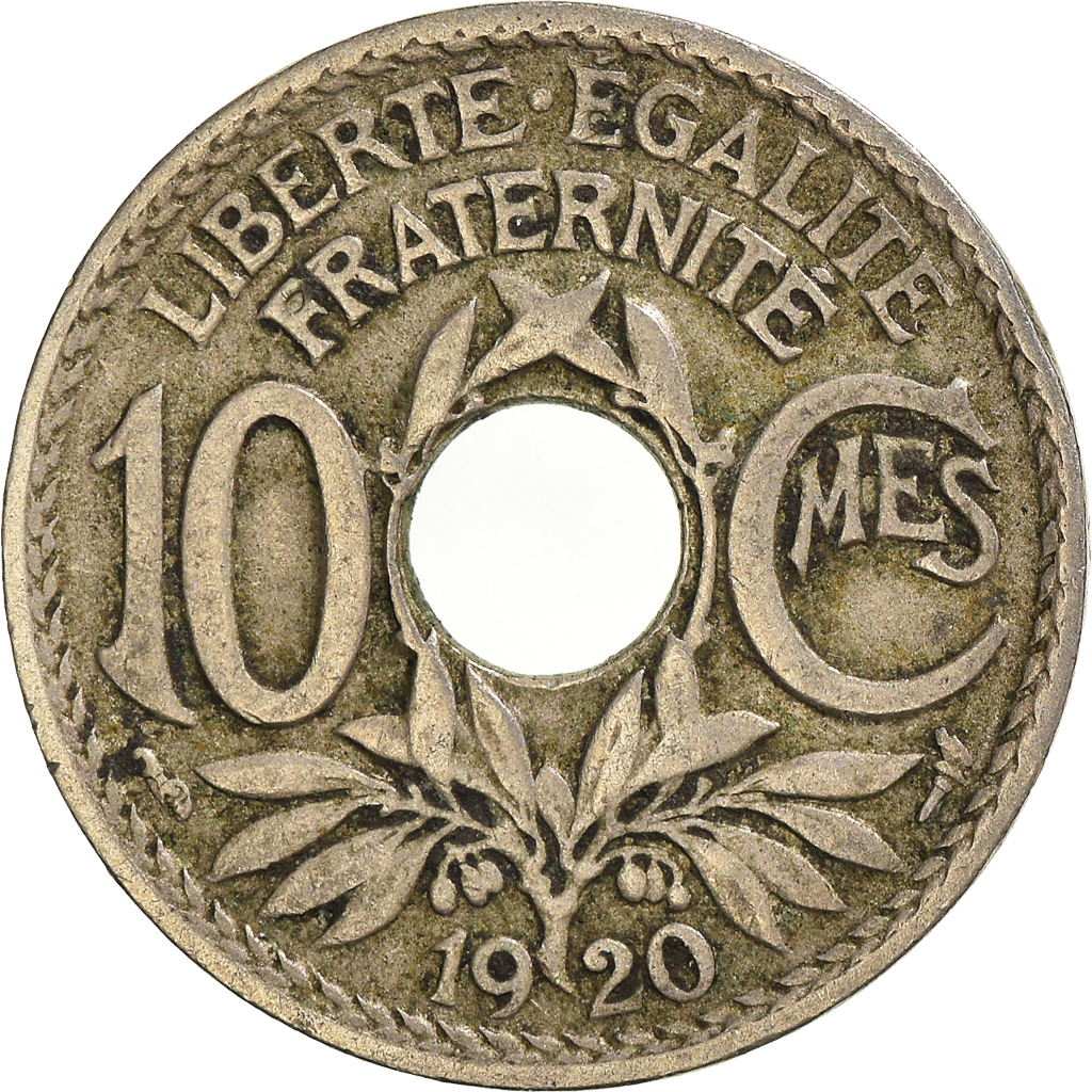 Moneda, Francia, 10 Centimes, 1920