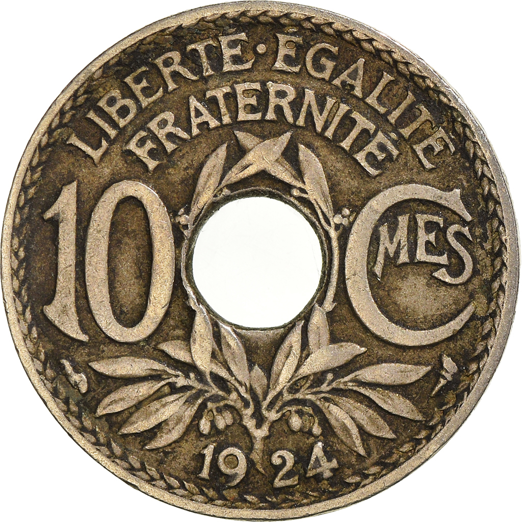 Moneda, Francia, 10 Centimes, 1924