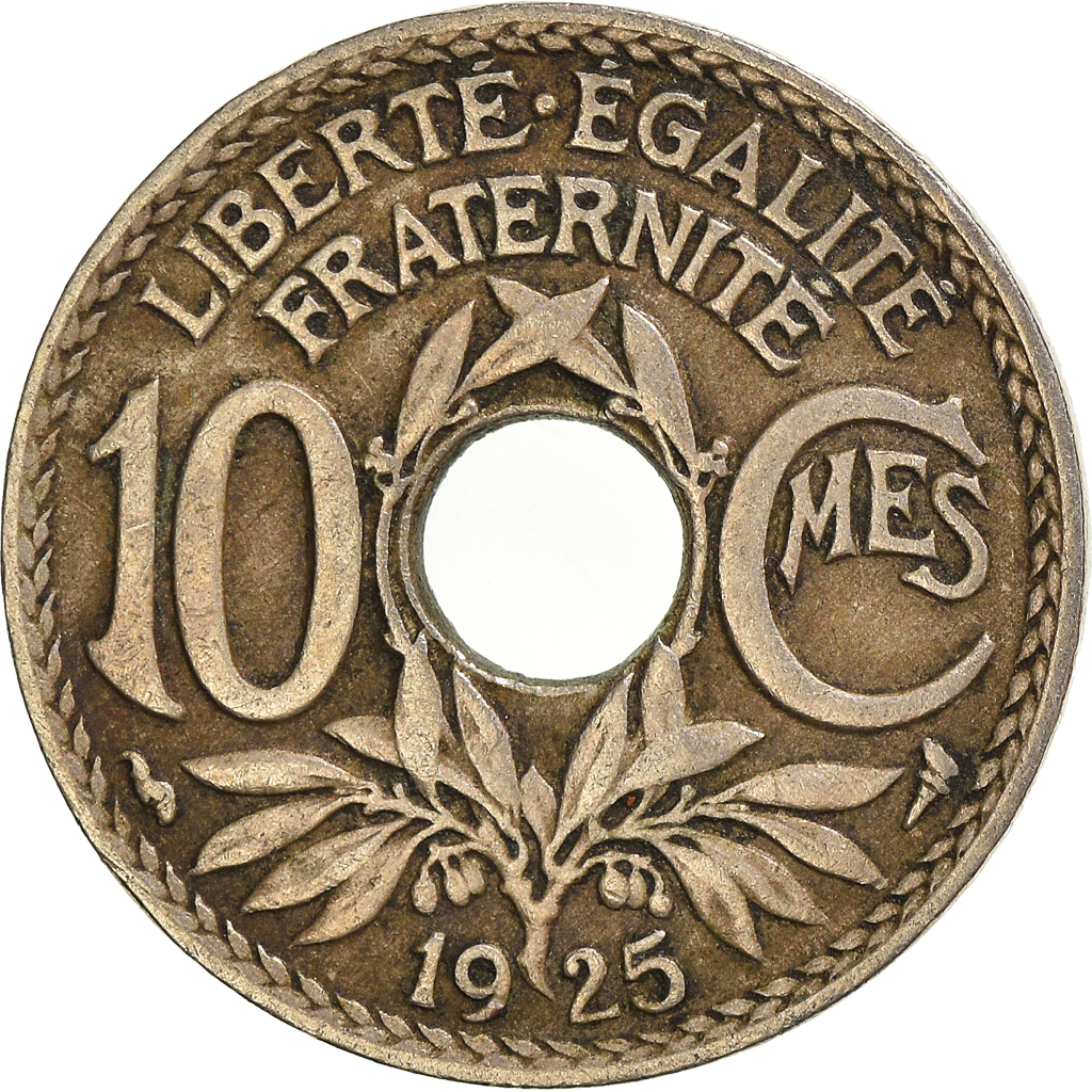 Moneda, Francia, 10 Centimes, 1925