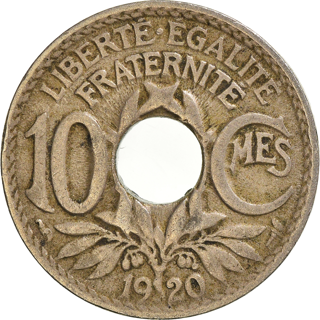 Moneda, Francia, 10 Centimes, 1920