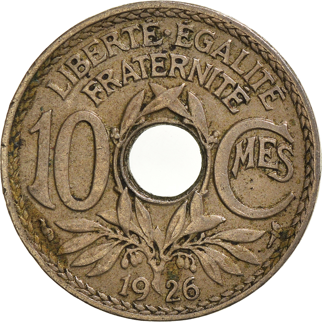Moneda, Francia, 10 Centimes, 1926