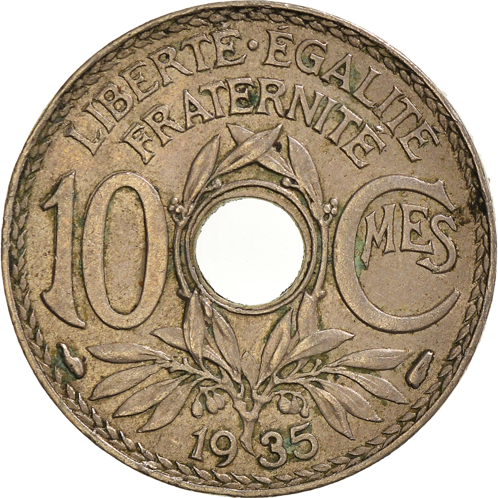Moneda, Francia, 10 Centimes, 1935