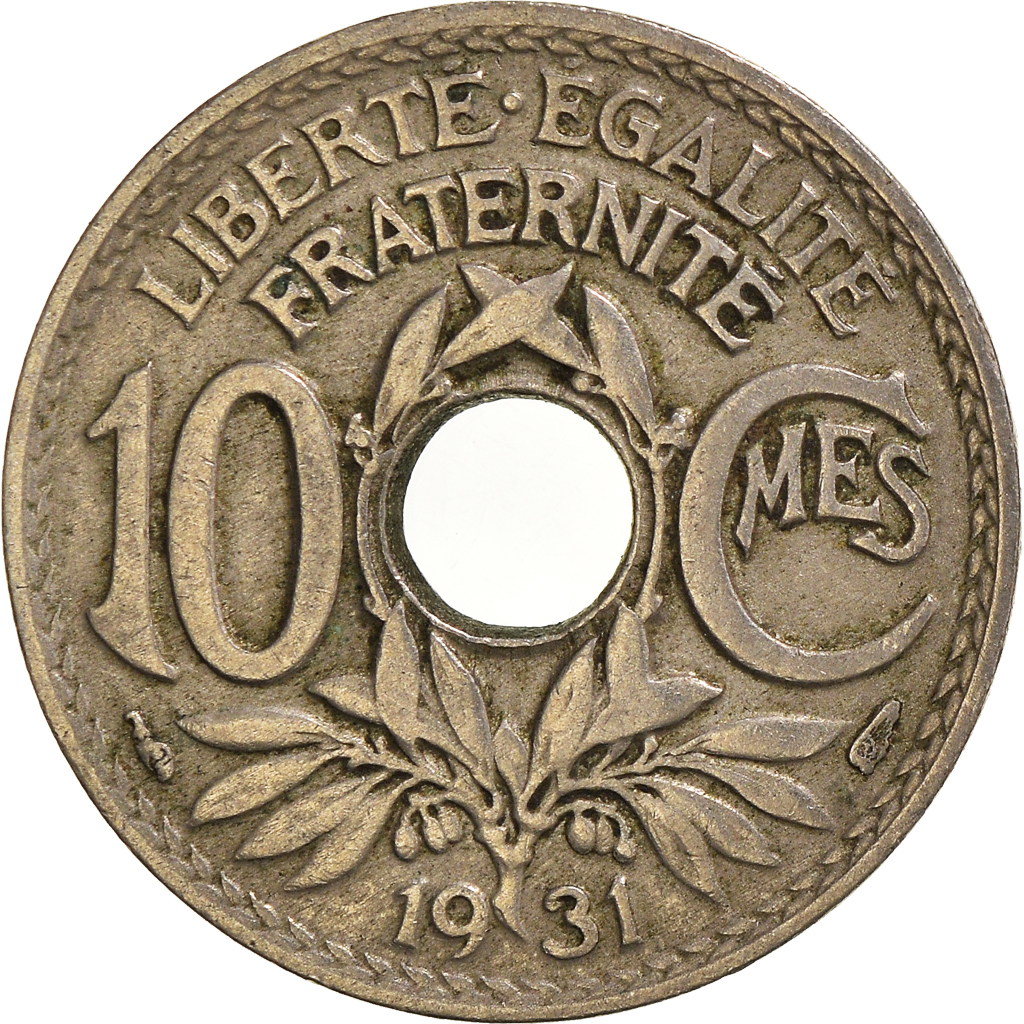 Moneda, Francia, 10 Centimes, 1931
