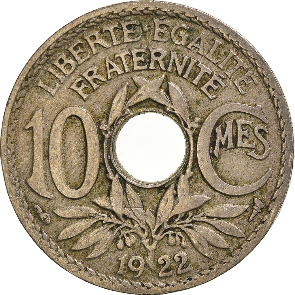 Moneda, Francia, 10 Centimes, 1922