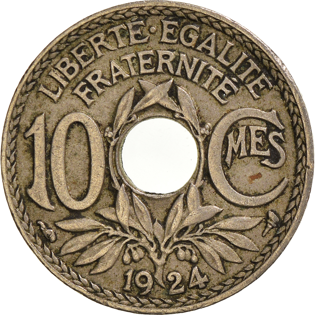 Moneda, Francia, 10 Centimes, 1924