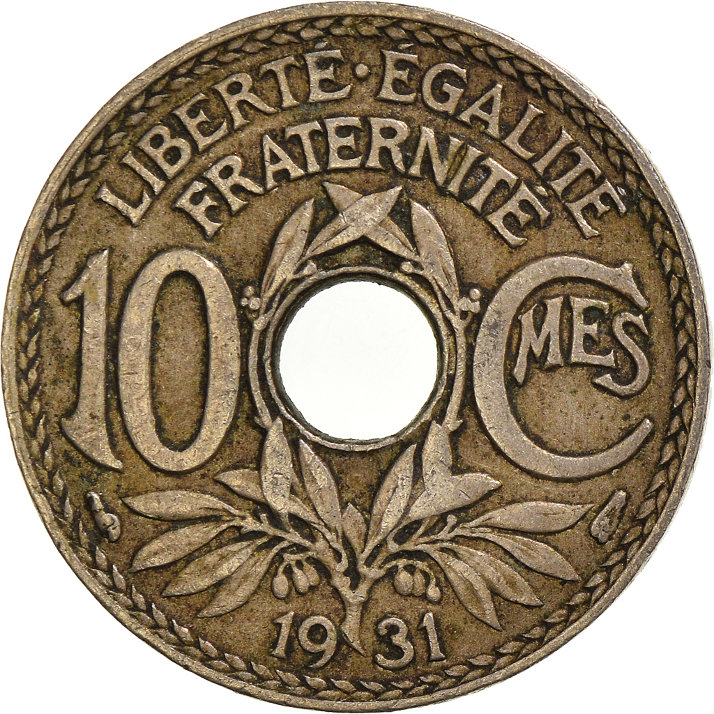 Moneda, Francia, 10 Centimes, 1931