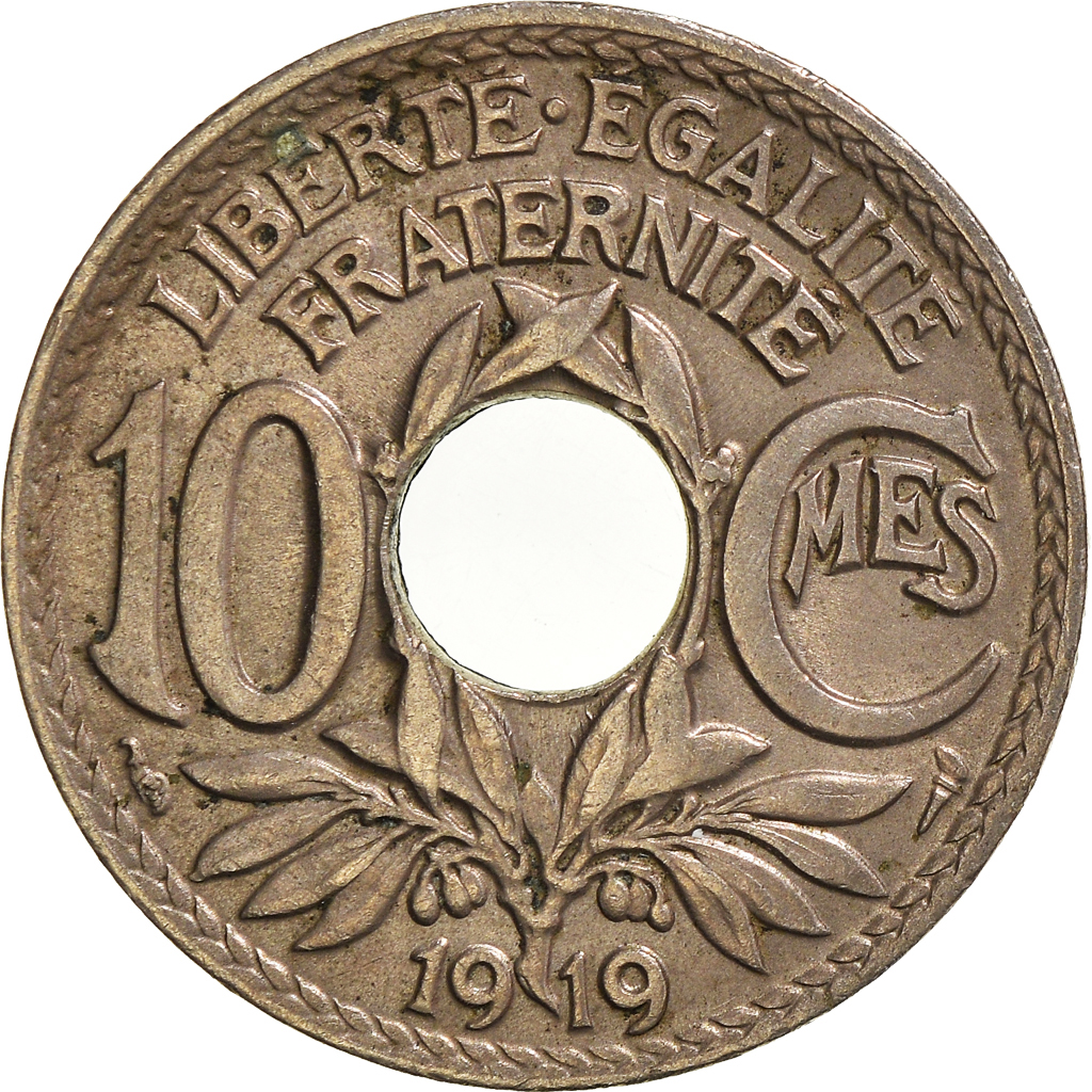 Moneda, Francia, 10 Centimes, 1919