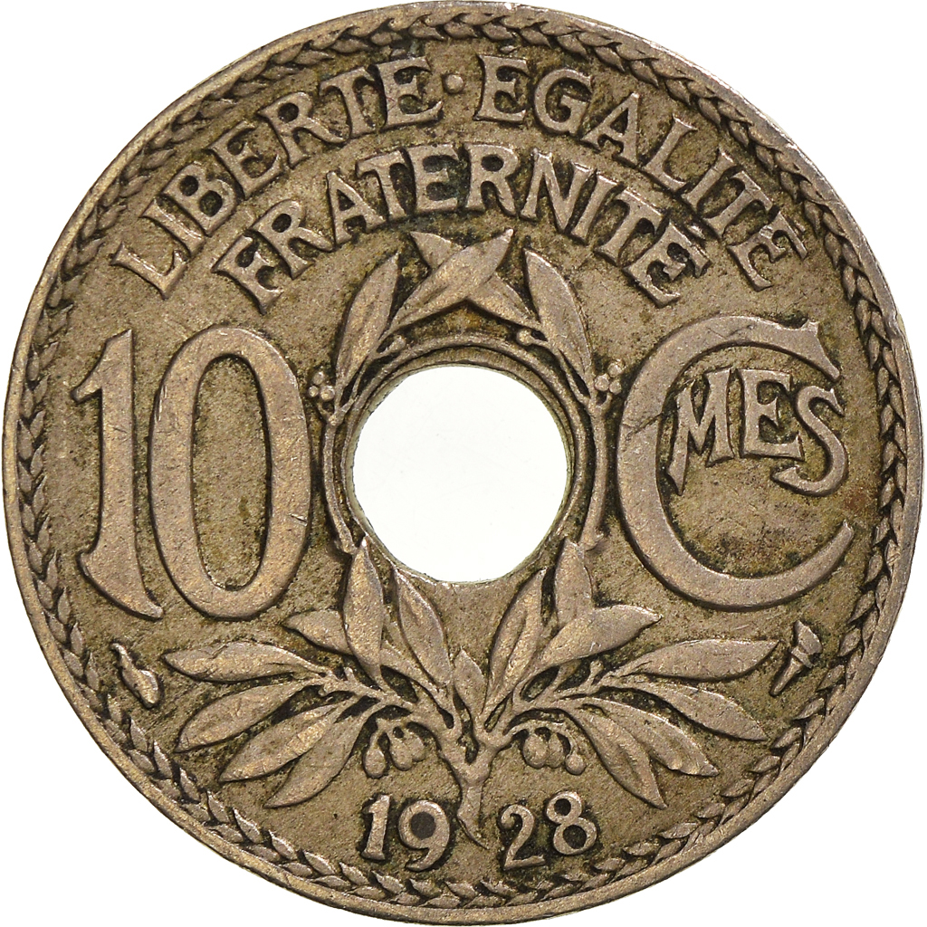 Moneda, Francia, 10 Centimes, 1928