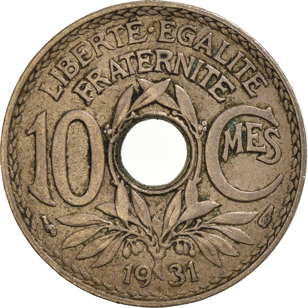 Moneda, Francia, 10 Centimes, 1931