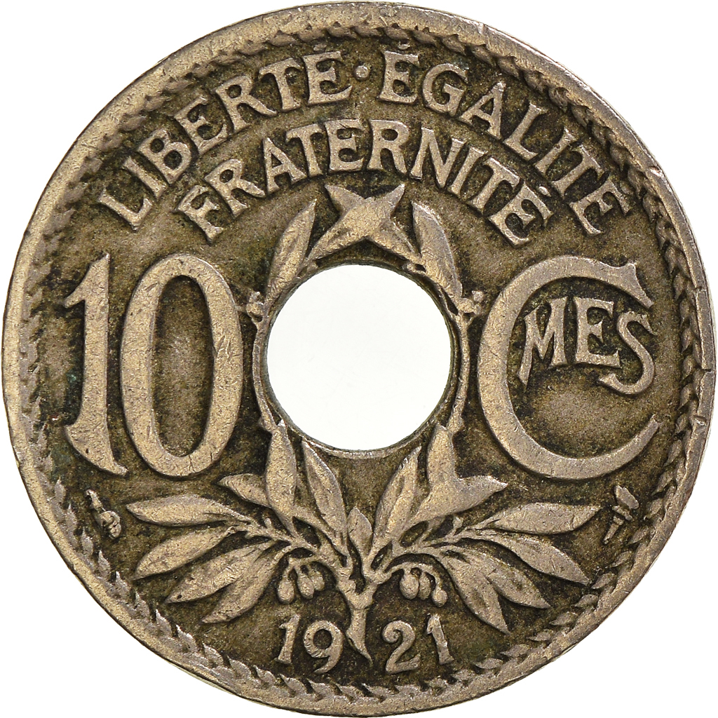 Moneda, Francia, 10 Centimes, 1921