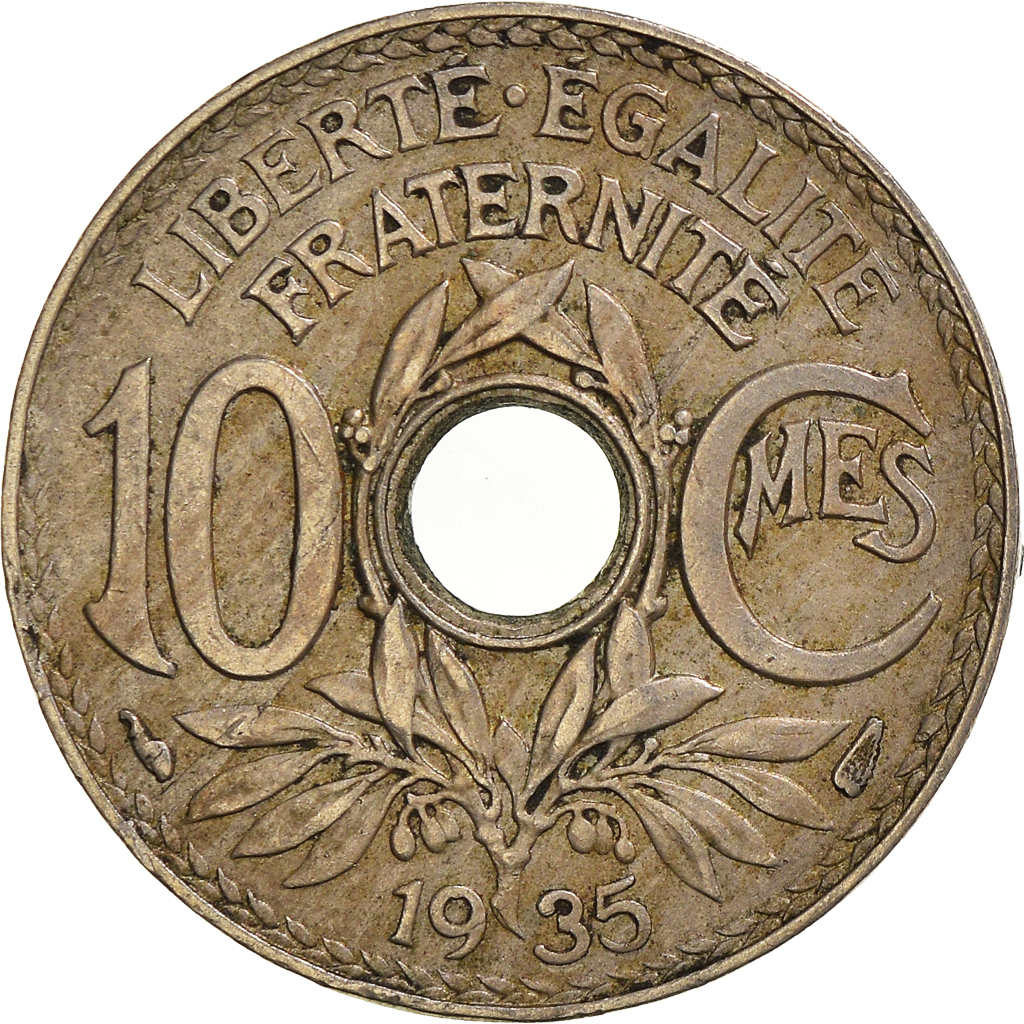 Moneda, Francia, 10 Centimes, 1935