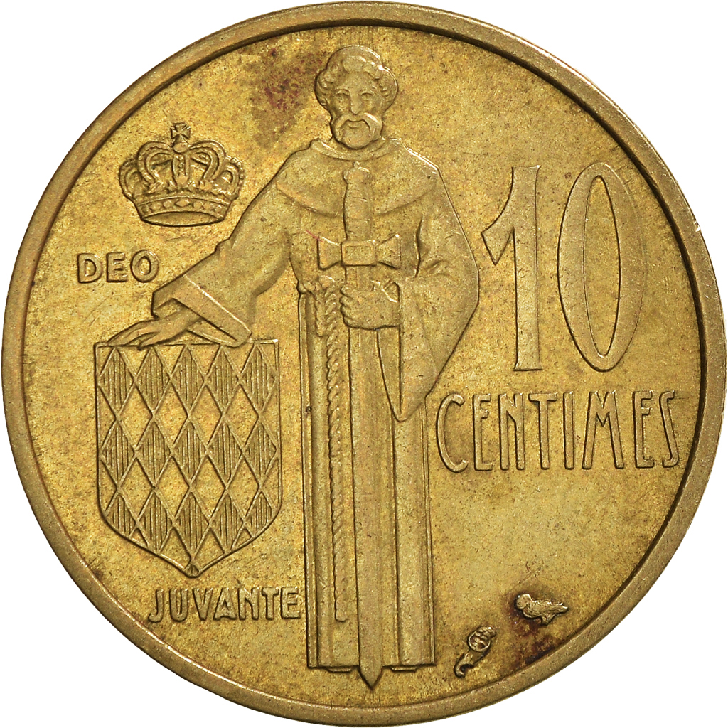 Moneda, Mónaco, 10 Centimes, 1962