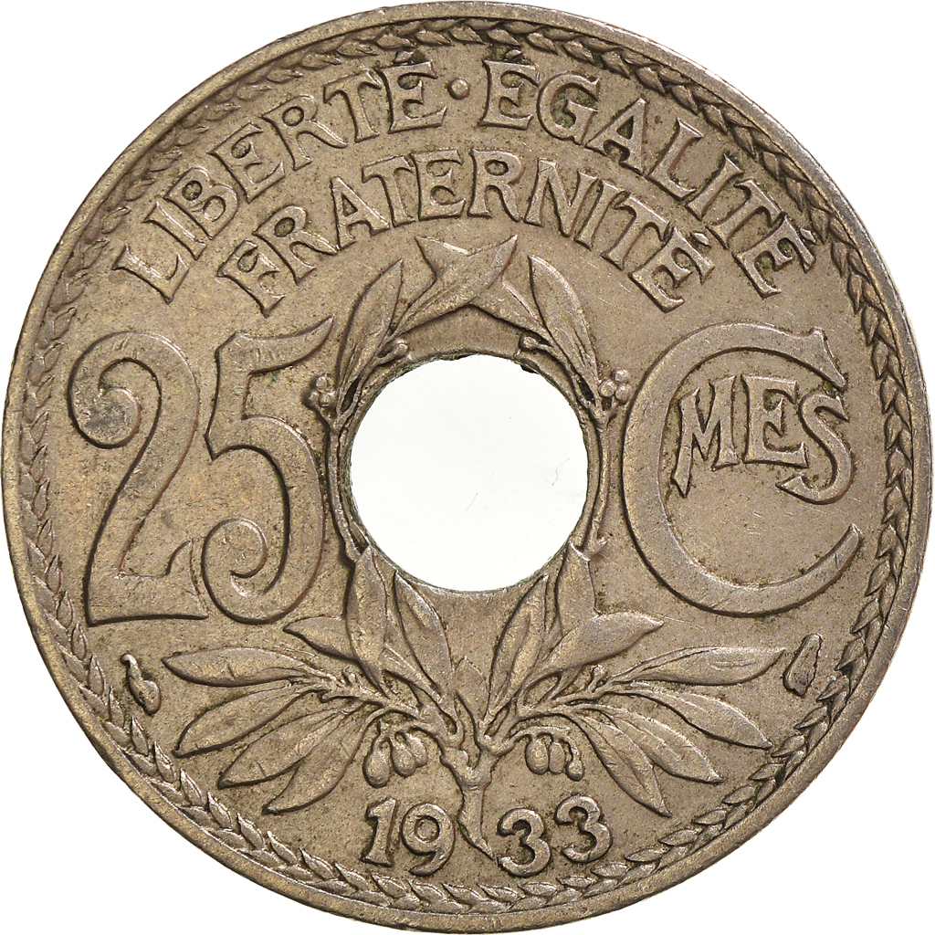 Moneda, Francia, 25 Centimes, 1933