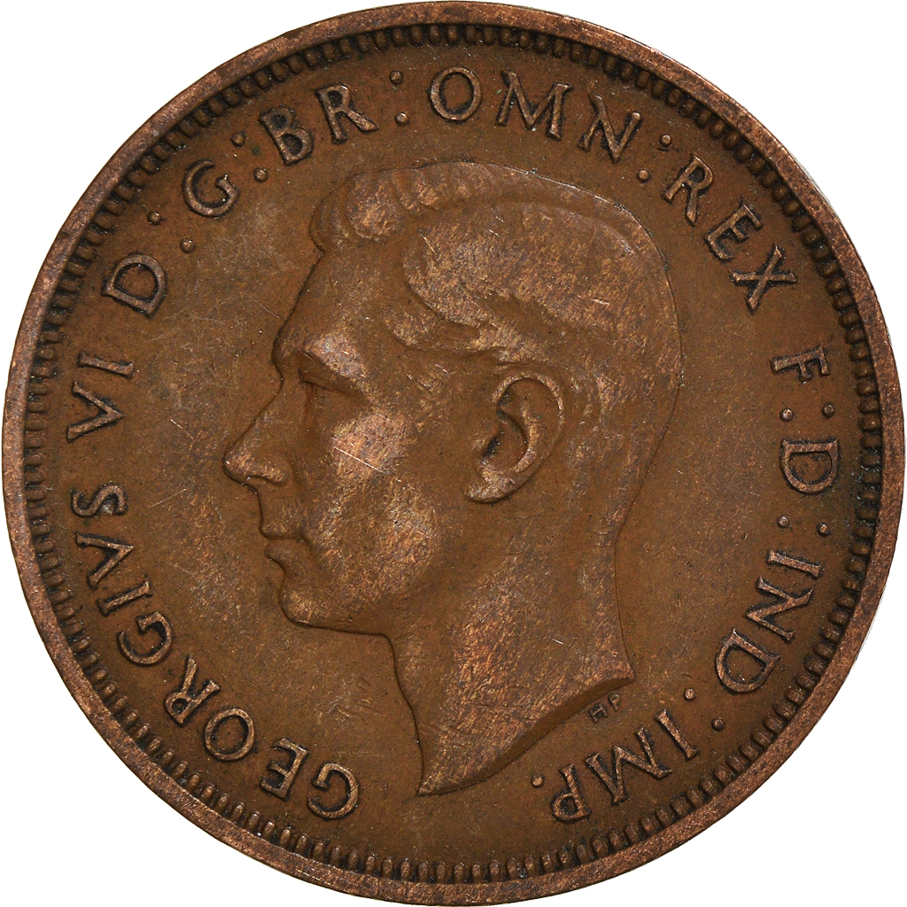 Moneda, Gran Bretaña, 1/2 Penny, 1938