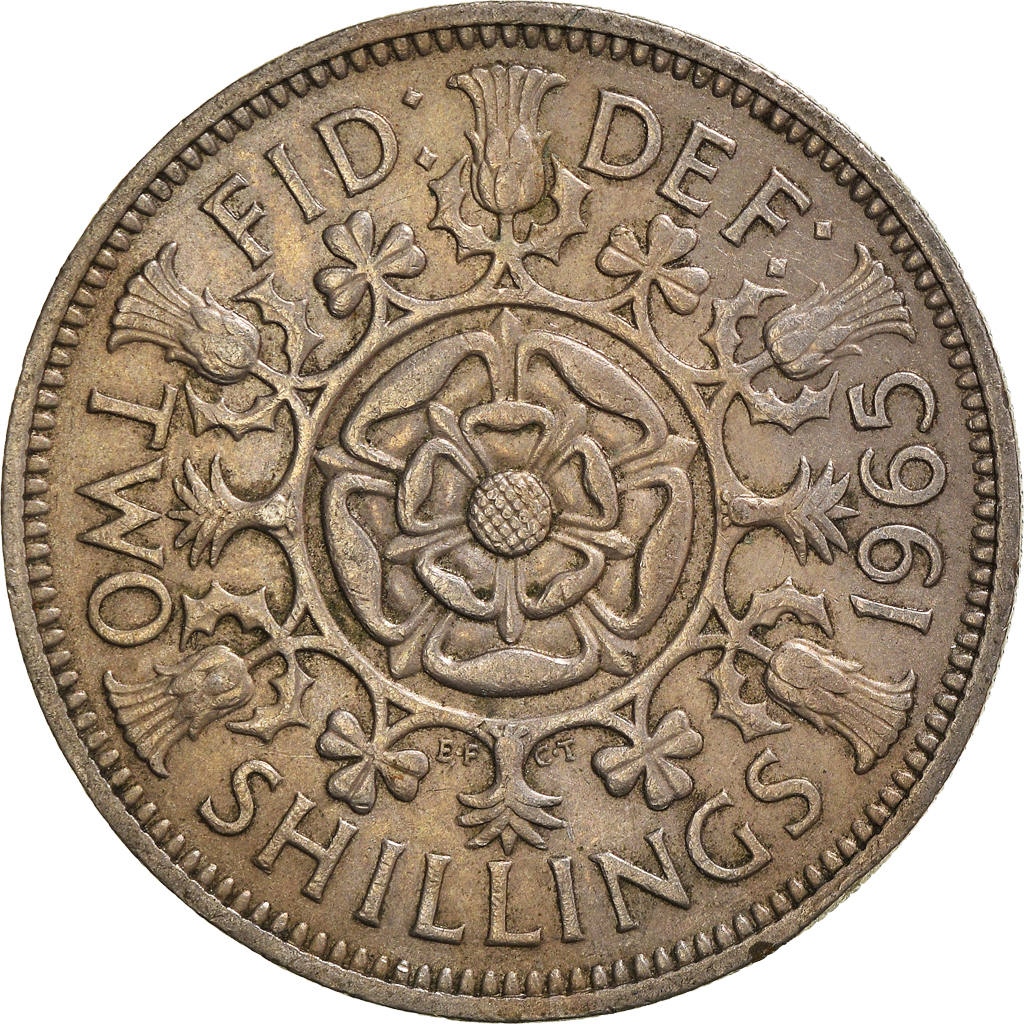 Moneda, Gran Bretaña, Florin, Two Shillings, 1965