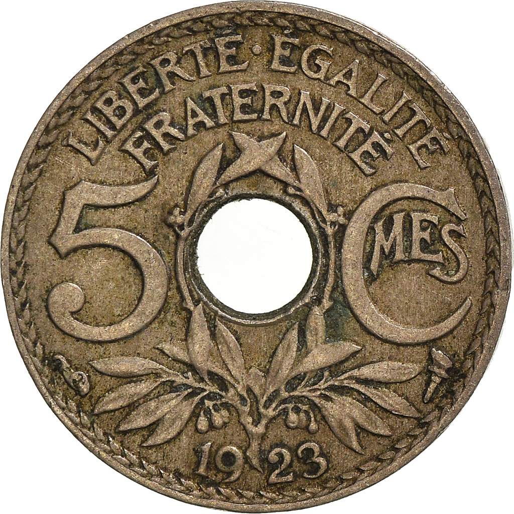 Moneda, Francia, 5 Centimes, 1923